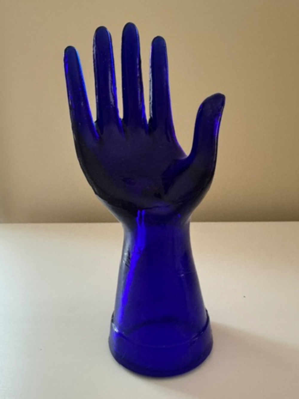 Cobalt Blue Glass Hand Jewelry Holder